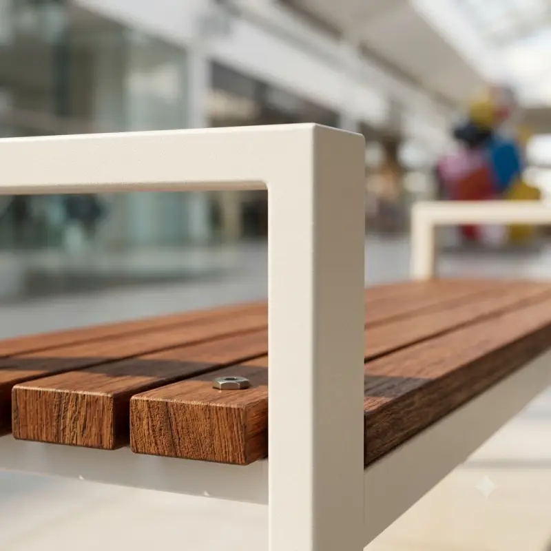 Bangku Taman Rangka Besi Dudukan Kayu Solid [3]