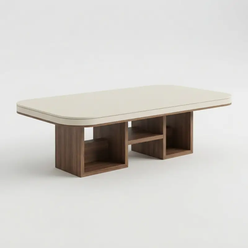 Coffee Table Kayu dengan Open Shelf Storage [5]