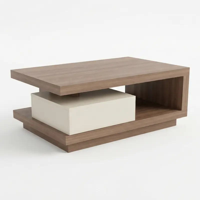 Coffee Table Kayu Minimalis dengan Laci Tersembunyi [5]