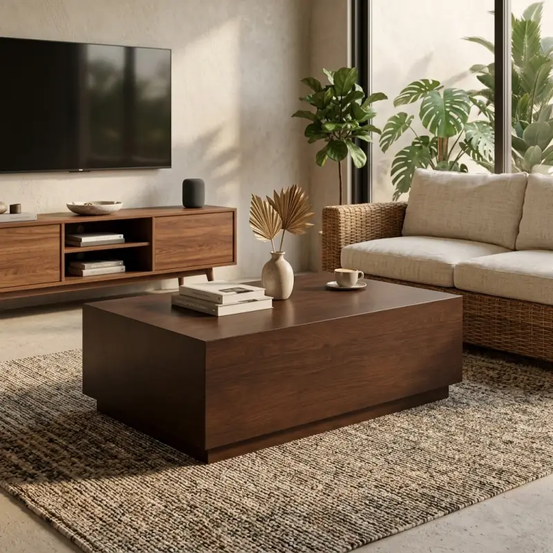 Coffee Table Kayu Solid Block Minimalis [6]
