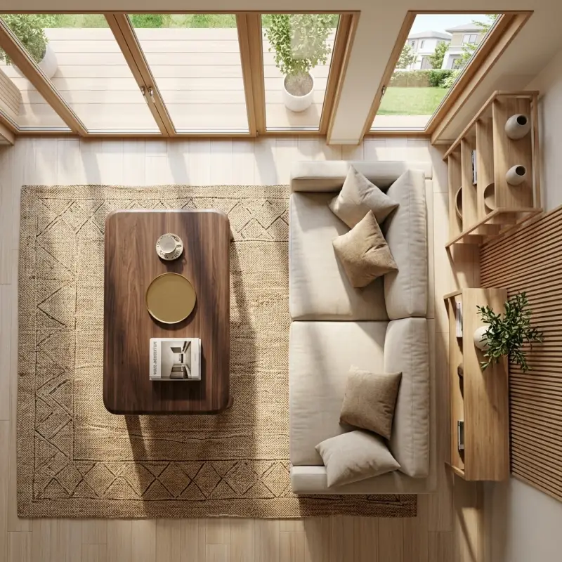 Coffee Table Kayu Solid Gaya Japandi [3]