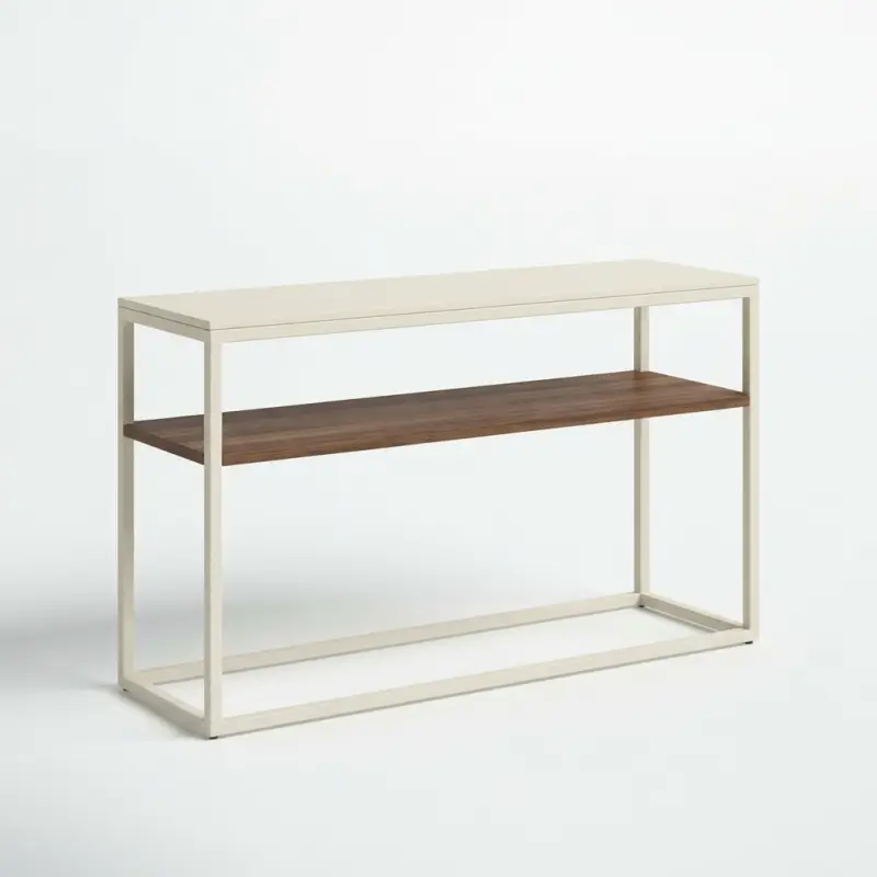 Console Table Besi Finishing Powder Coat dengan Rak Kayu [5]