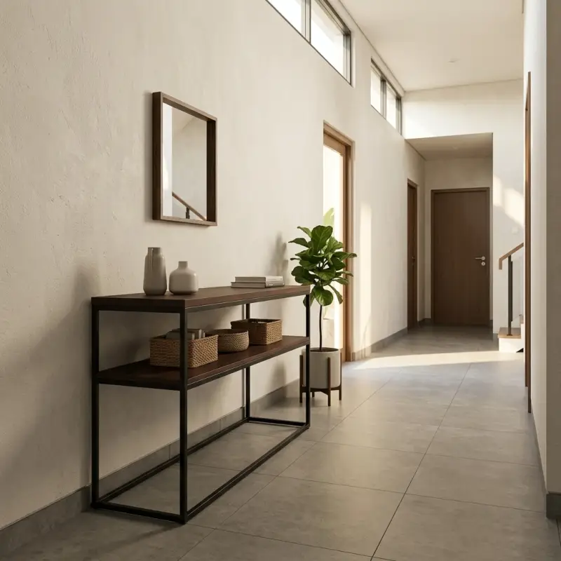 Console Table Besi Kayu 2 Rak [2]