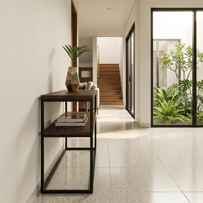 Console Table Besi Kayu 2 Rak [3]