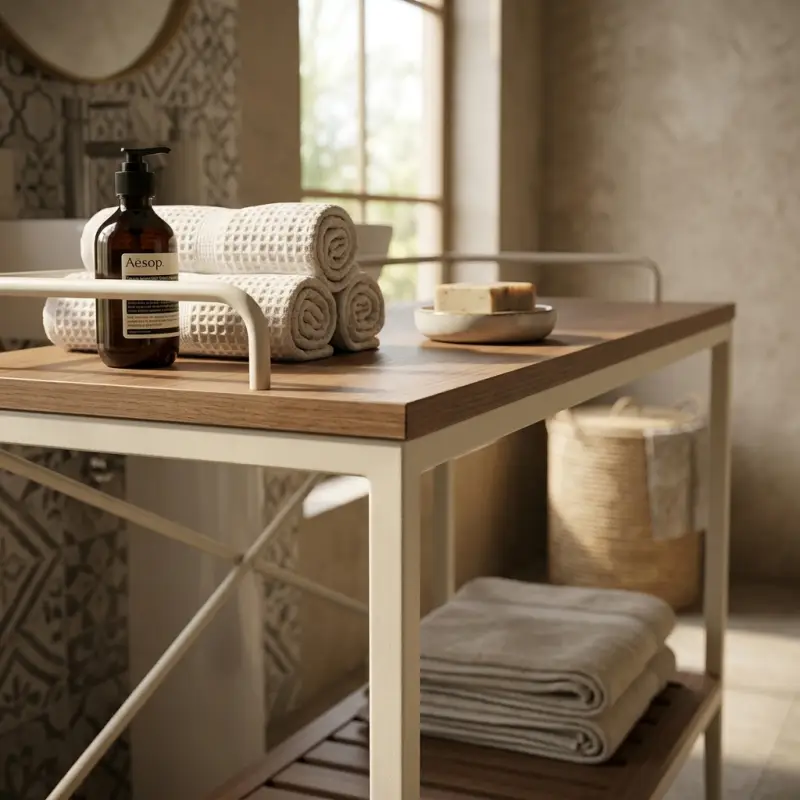 Console Table Besi Rak Kayu Scandinavian [2]