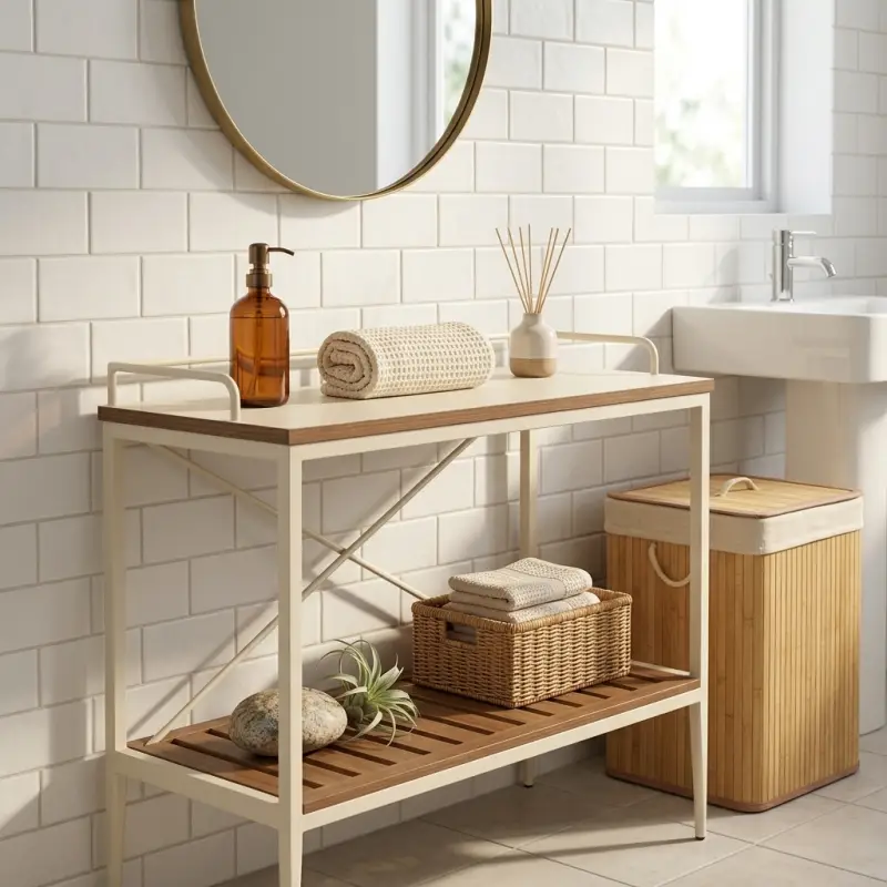 Console Table Besi Rak Kayu Scandinavian [3]