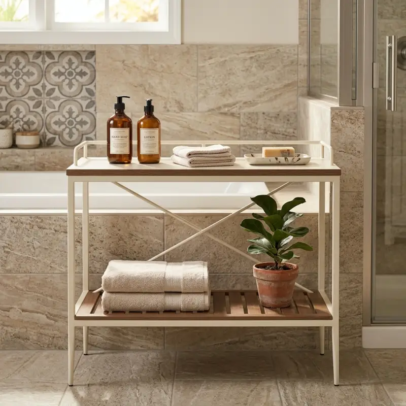 Console Table Besi Rak Kayu Scandinavian [4]