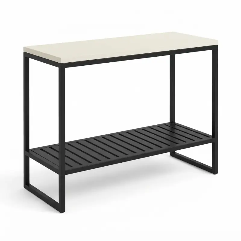 Console Table Besi Rangka Hollow Top Sintered Stone [5]
