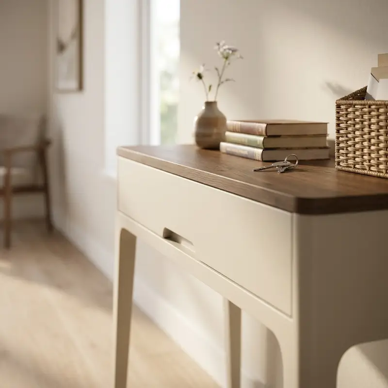 Console Table Kayu Laci Gaya Scandinavian [2]