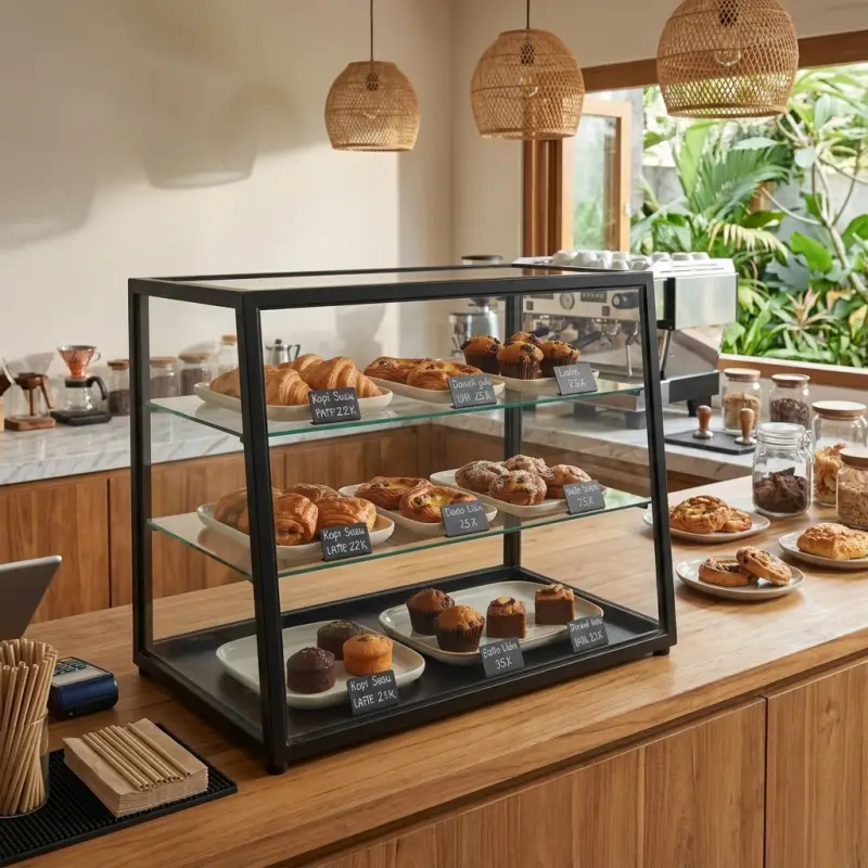 Display Case Pastry Rangka Besi 3 Susun [4]