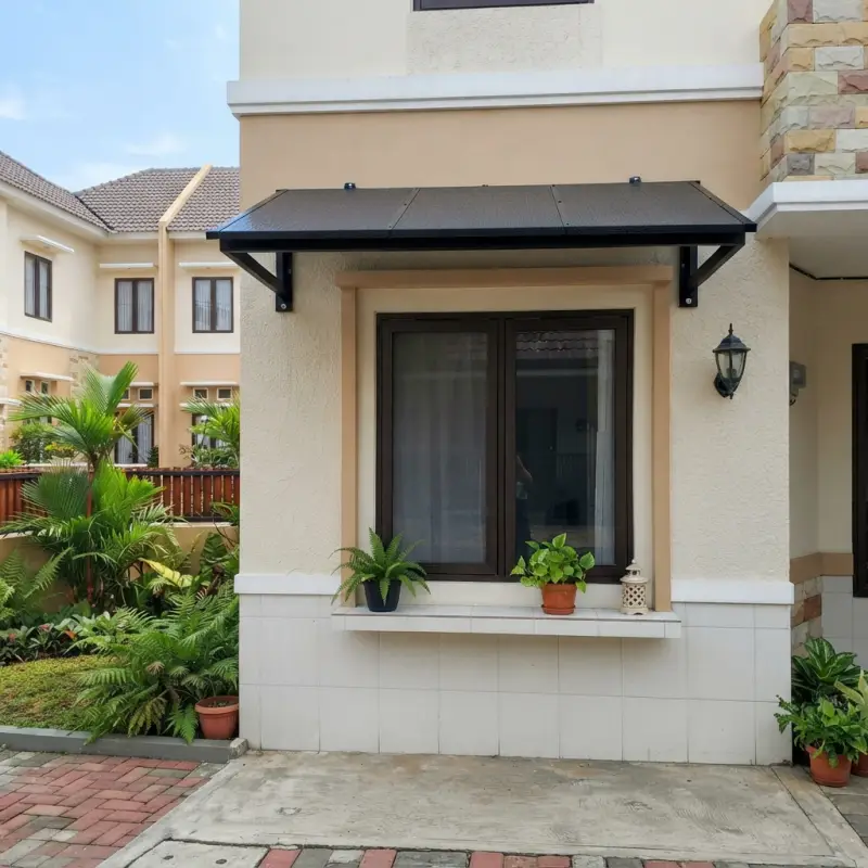 Kanopi Jendela Besi Atap Spandek Finishing Doff Hitam [2]