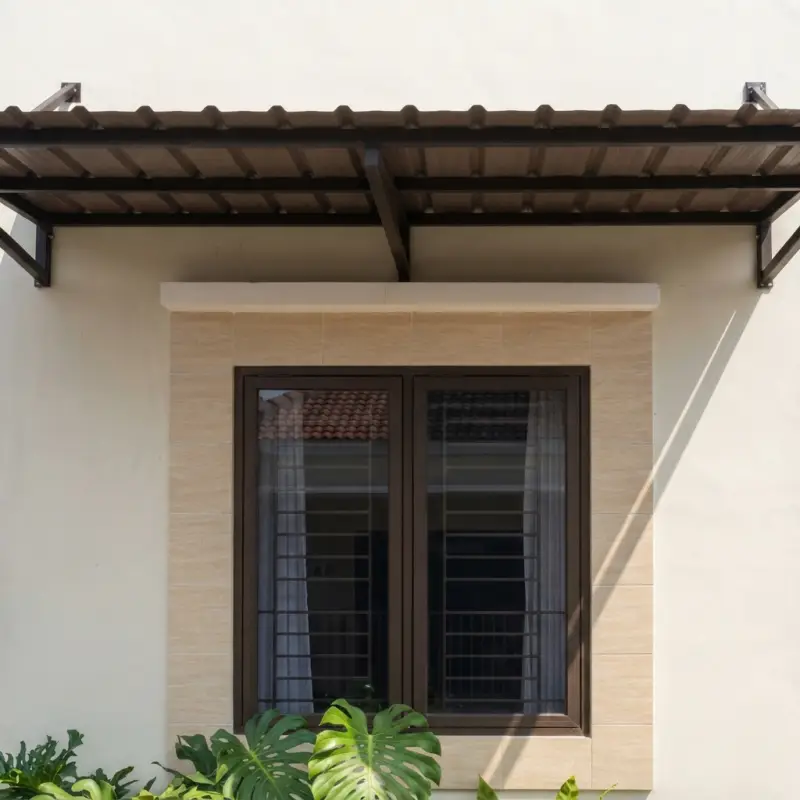 Kanopi Jendela Rangka Besi Finishing Powder Coat Atap Polycarbonate Gelombang [3]