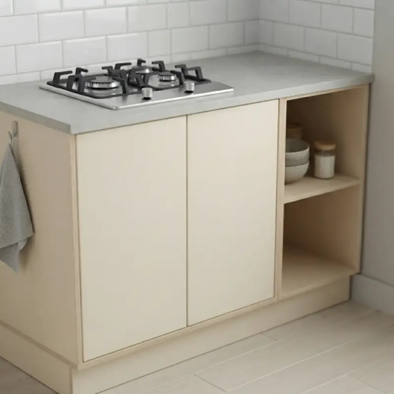 Kitchen Cabinet Bawah dengan Rak Terbuka dan Laci [3]