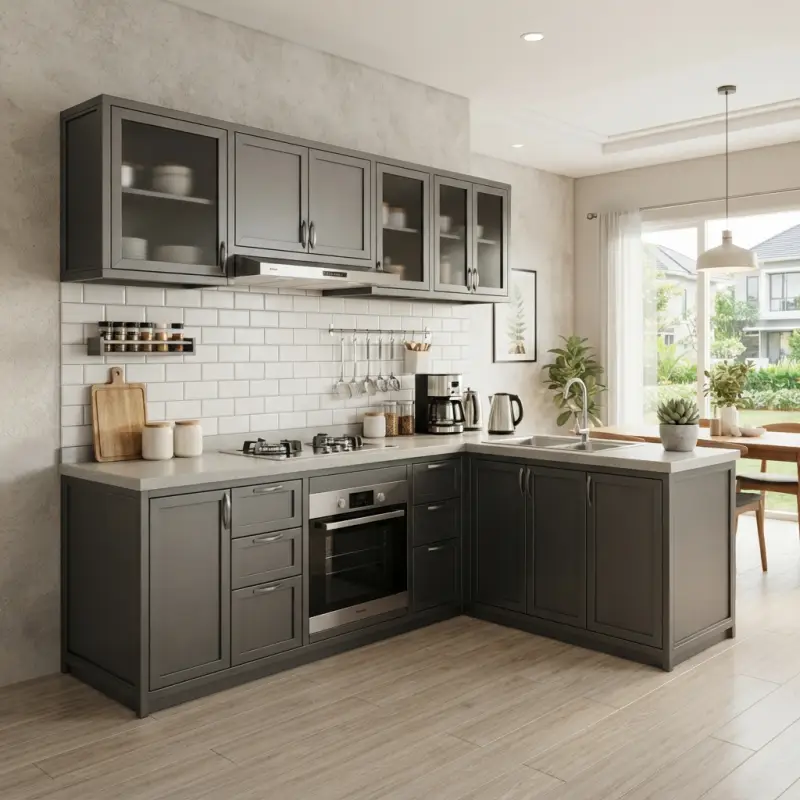 Kitchen Set L-Shape Shaker Style Finishing Doff Abu [3]