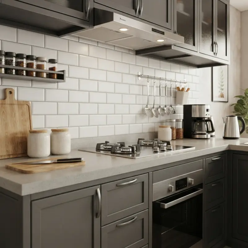 Kitchen Set L-Shape Shaker Style Finishing Doff Abu [4]