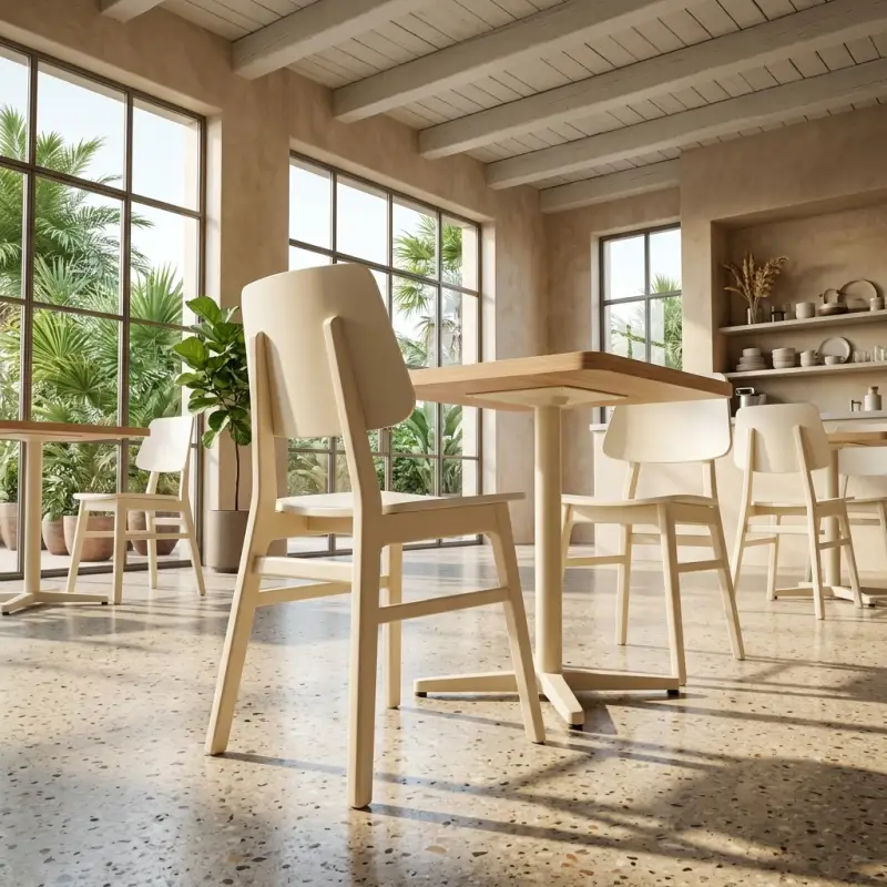 Kursi Cafe Kayu Scandinavian Finishing Duco Putih [3]