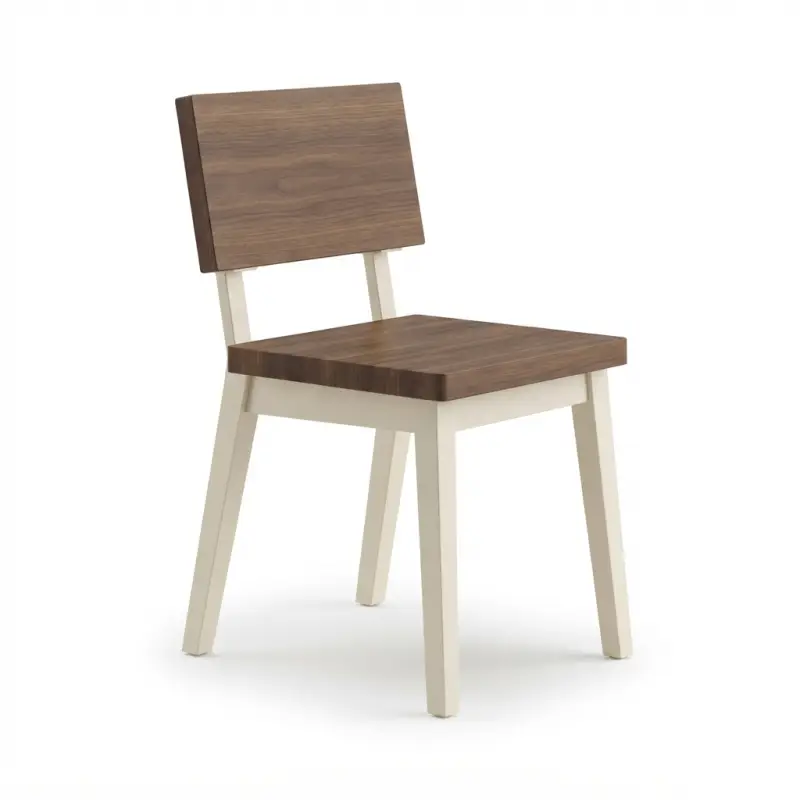 Kursi Cafe Kayu Walnut Kaki Cream Minimalis [5]