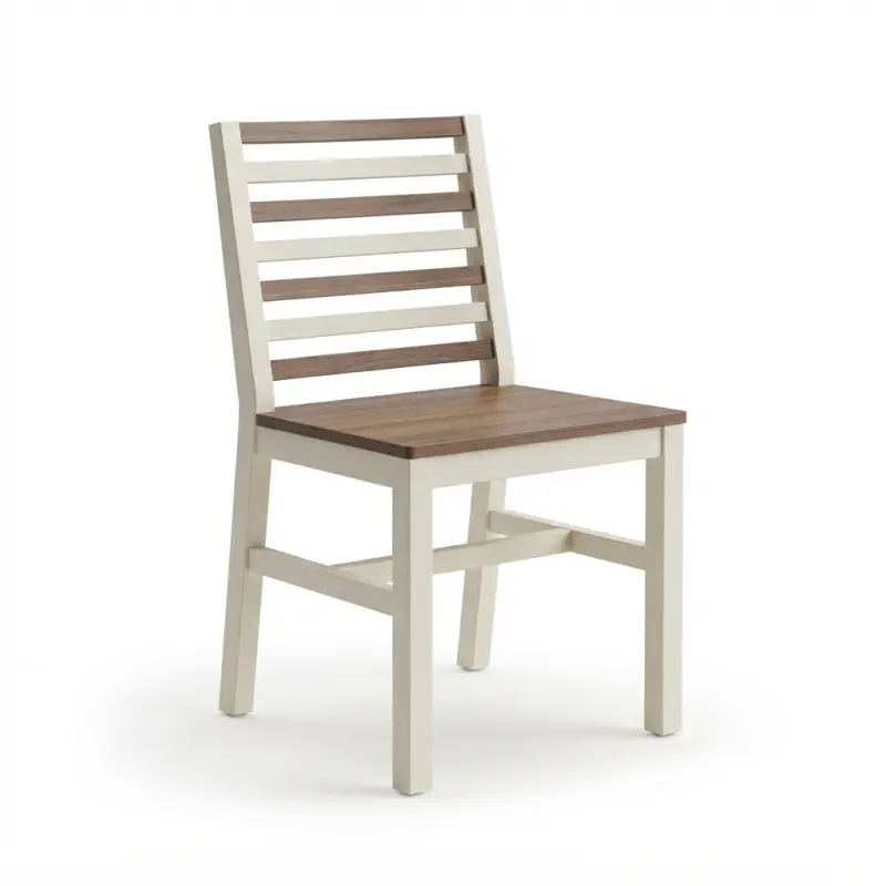Kursi Cafe Ladder Back Two-Tone Walnut Cream [5]