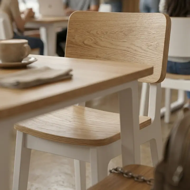 Kursi Makan Kayu Scandinavian Two-Tone [3]