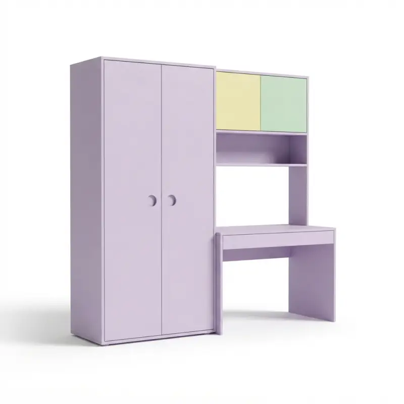 Lemari Pakaian Set Meja Belajar Anak Warna Pastel [5]