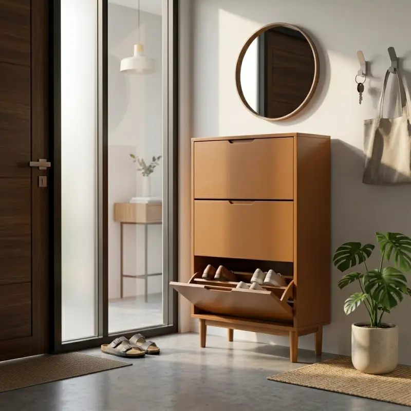 Lemari Sepatu Flip-Door Skandinavis 3 Pintu [2]