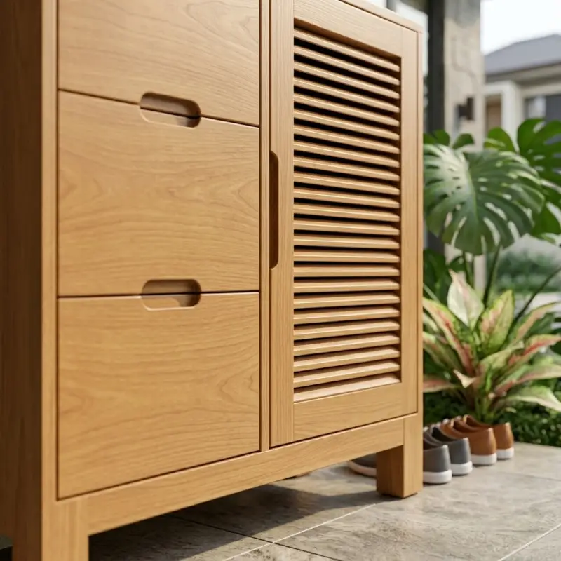 Lemari Sideboard Kayu Pintu Kisi-Kisi 3 Laci [4]