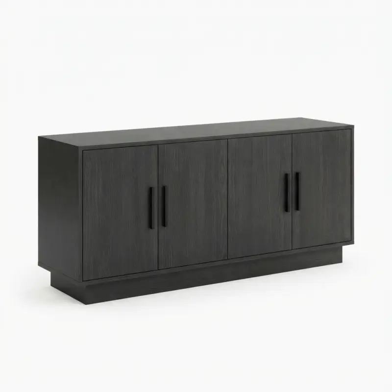 Lemari TV 4 Pintu Kayu Finishing Dark Oak [5]