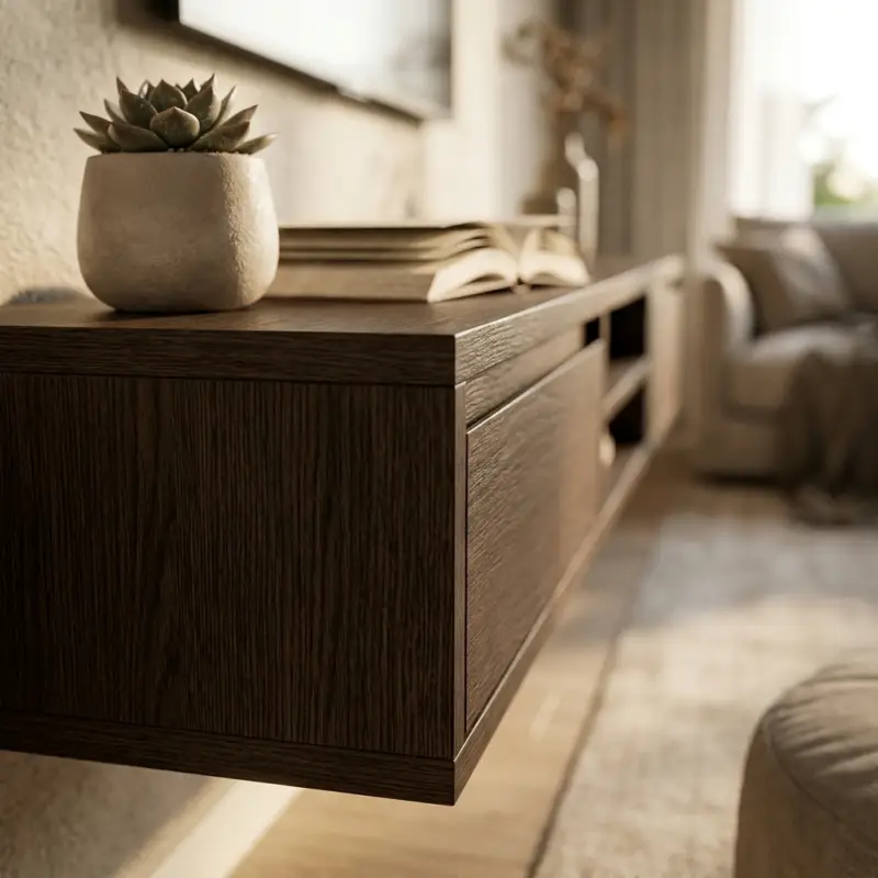 Lemari TV Gantung Kayu Finishing Wenge [2]