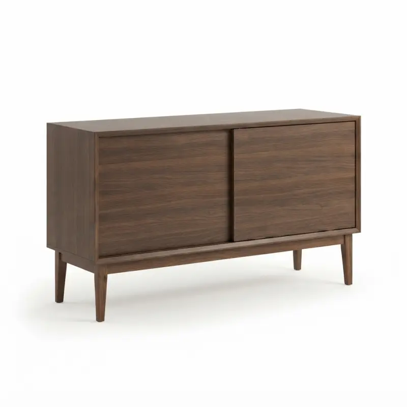 Lemari TV Sideboard Pintu Geser Gaya Mid-Century [5]