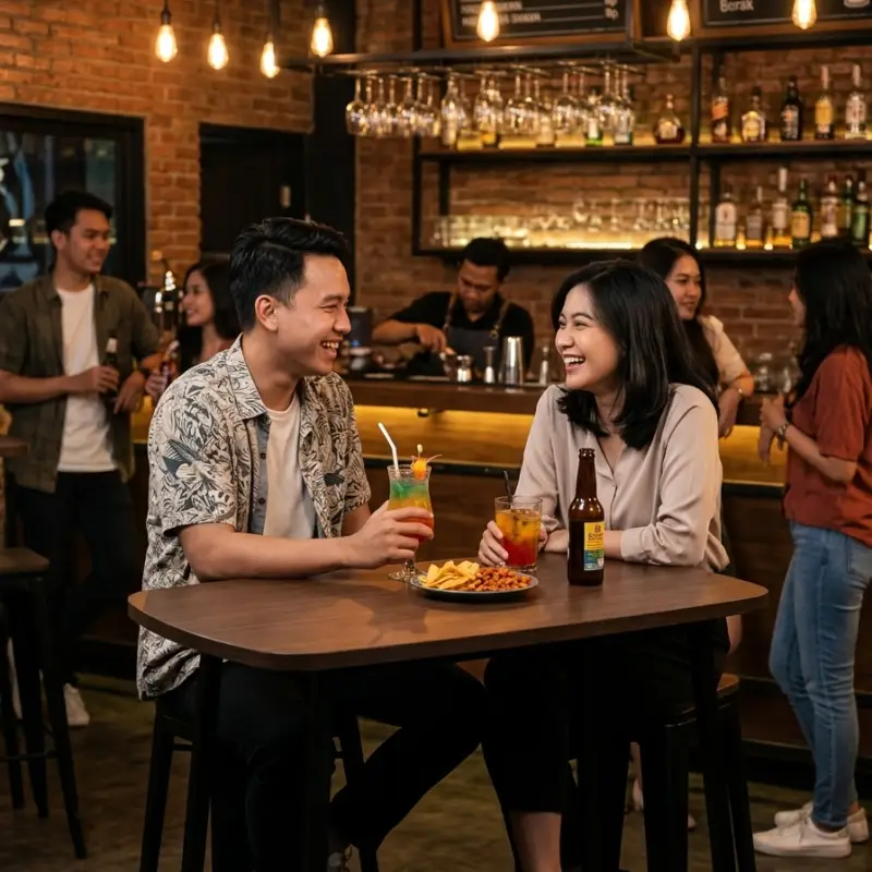 Meja Bar Kaki Besi Rangka H-Brace Top Kayu [5]