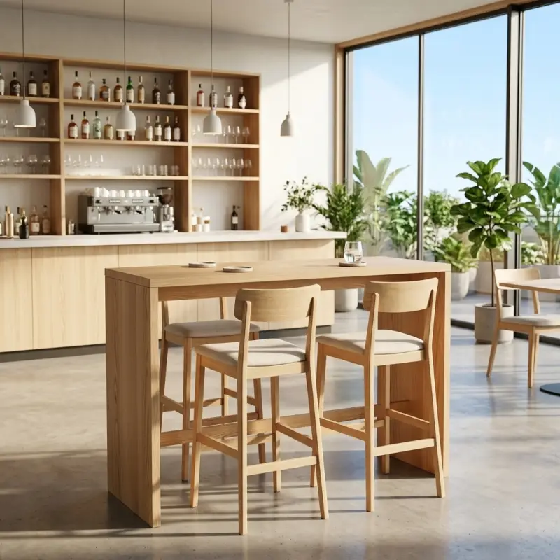 Meja Bar Kayu Solid Scandinavian [2]