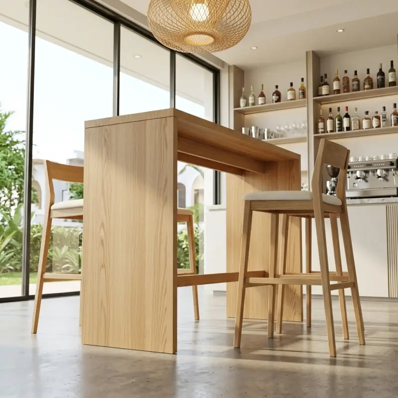 Meja Bar Kayu Solid Scandinavian [3]