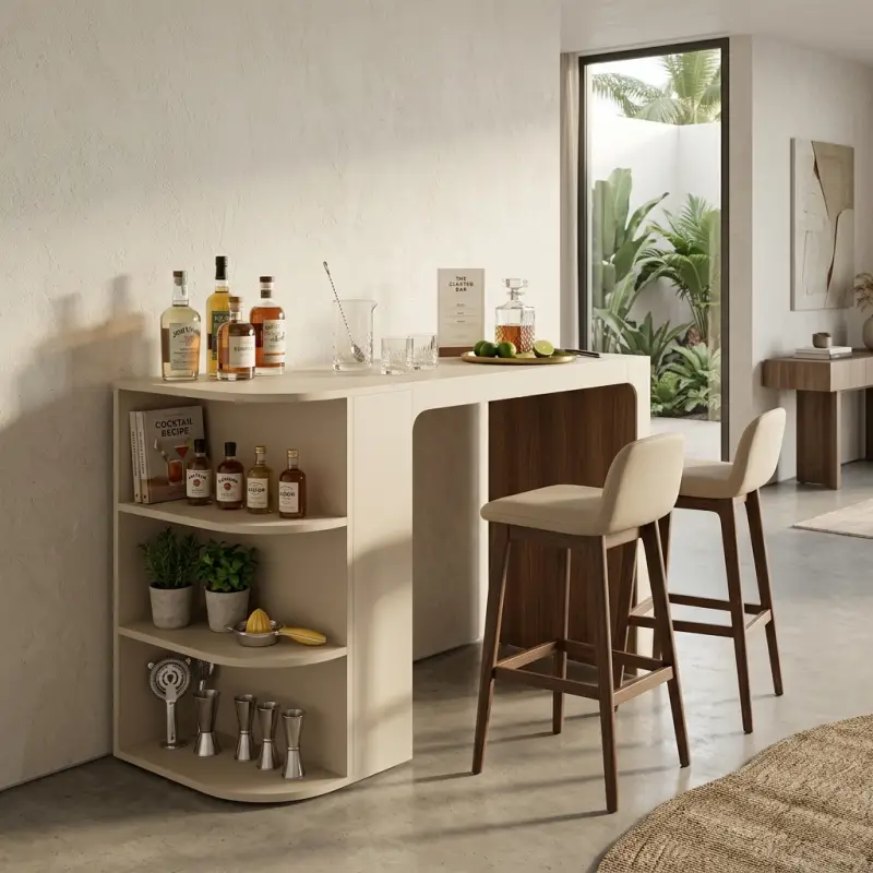 Meja Bar Rak Samping Dua Tone Scandinavian [3]