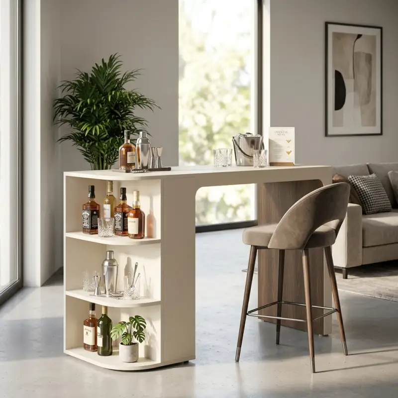 Meja Bar Rak Samping Dua Tone Scandinavian [4]