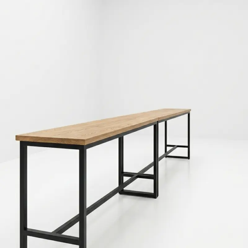 Meja Bar Rangka Besi Top Kayu [2]