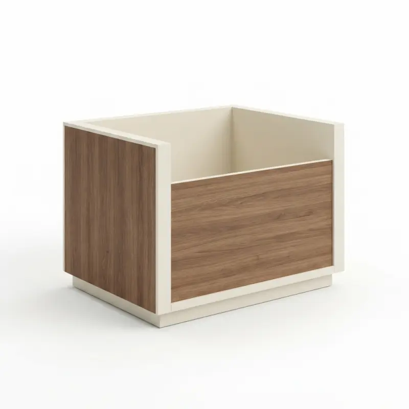 Meja Display Island Open Top Kombinasi Kayu dan HPL [6]