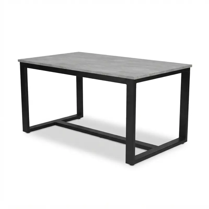 Meja Makan Rangka Besi Kaki U Top Motif Beton [5]