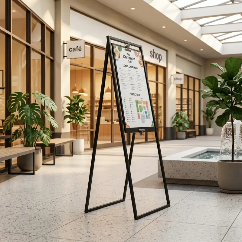 Papan Informasi Besi Standing A-Frame dengan Klip Poster [3]