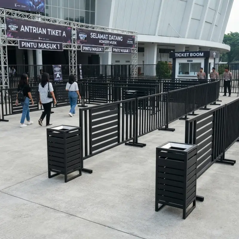 Partisi Besi Slat Horizontal Freestanding [2]