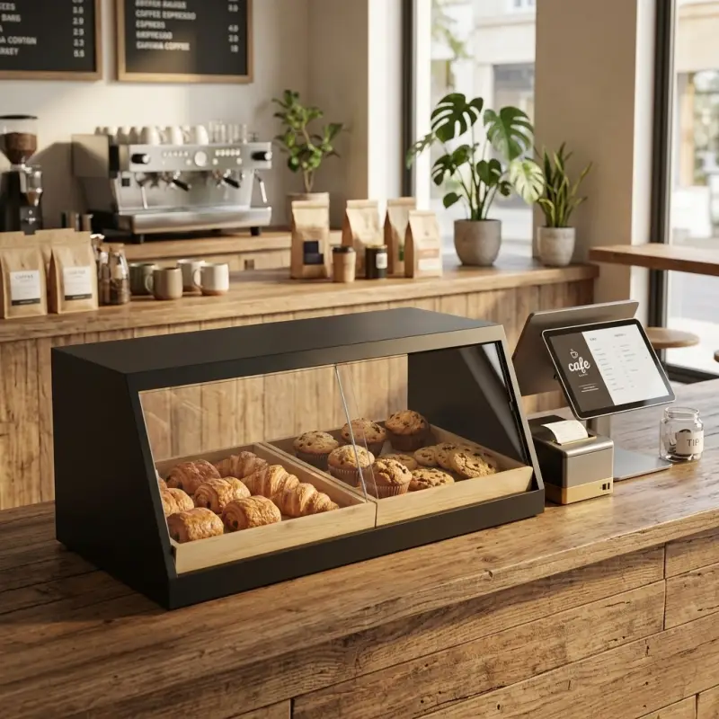 Pastry Display Box Besi Kayu Kaca [4]
