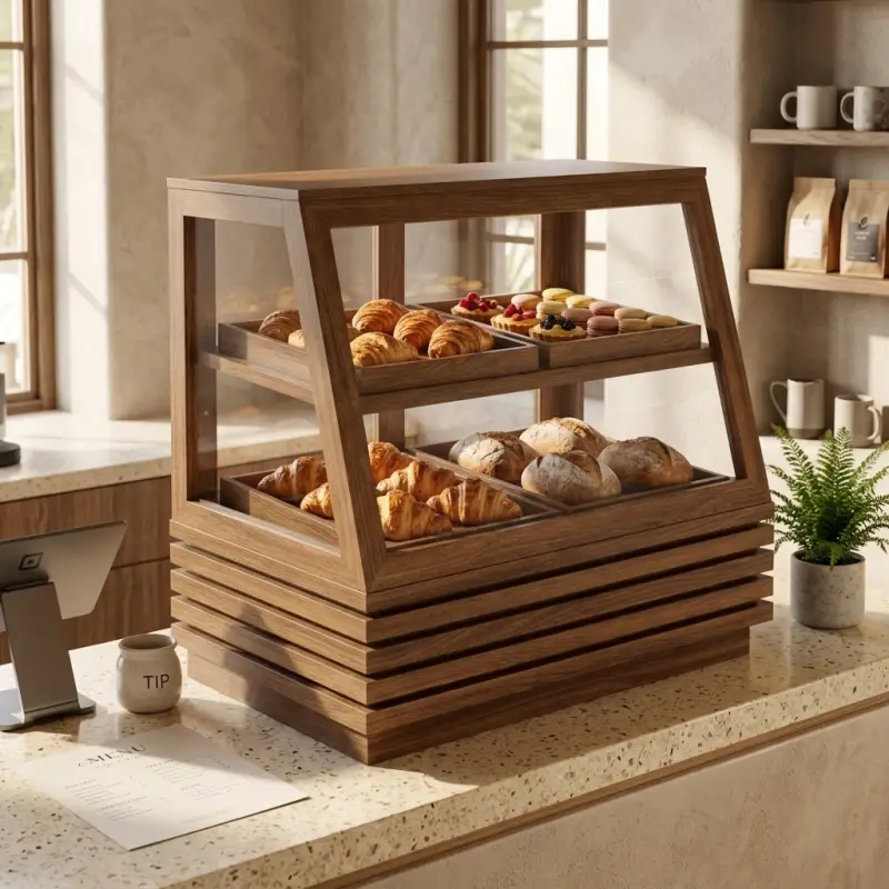 Pastry Display Cabinet Kayu 2 Susun [3]