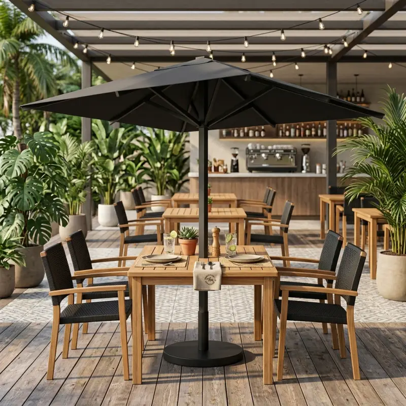 Payung Outdoor Cafe Tiang Tengah Antrasit [3]