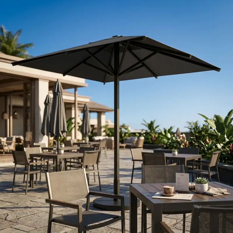 Payung Outdoor Cafe Tiang Tengah Antrasit [4]