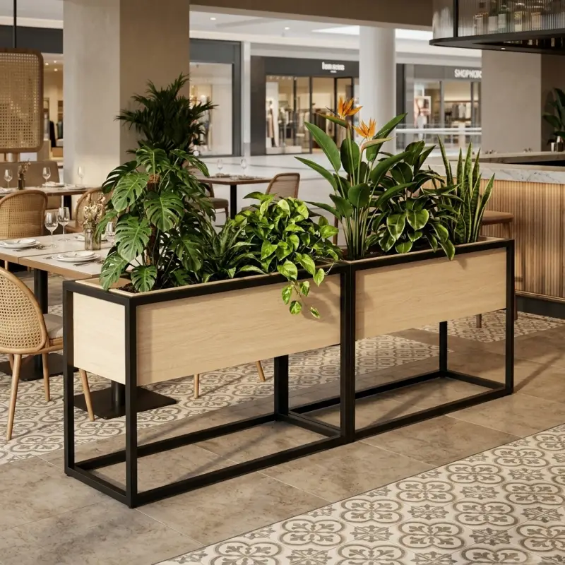Planter Box Besi Kayu Dua Kompartemen [3]