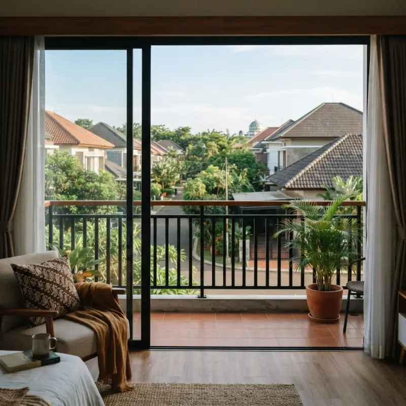 Railing Balkon Besi Hollow Handrail Kayu Solid [2]