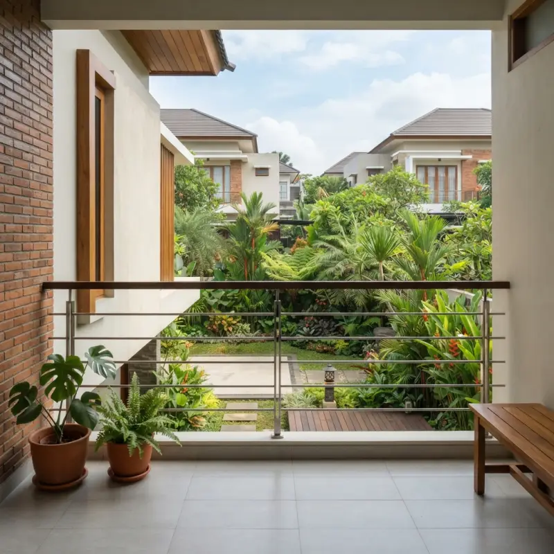 Railing Balkon Stainless Hollow Top Rail Kayu [2]