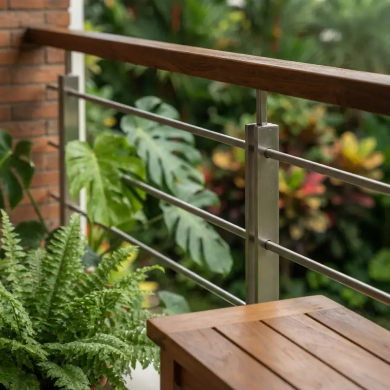 Railing Balkon Stainless Hollow Top Rail Kayu [4]