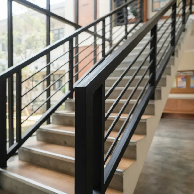 Railing Tangga Besi Hollow Finishing Powder Coat Hitam [3]