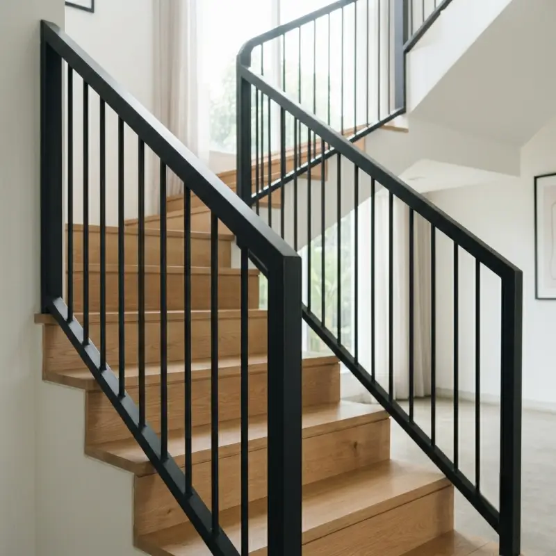 Railing Tangga Besi Minimalis Finishing Powder Coat Hitam [3]