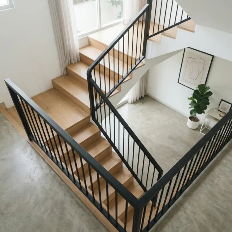 Railing Tangga Besi Minimalis Finishing Powder Coat Hitam [4]